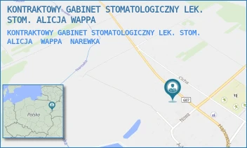 KONTRAKTOWY GABINET STOMATOLOGICZNY LEK. STOM. ALICJA  WAPPA - KONTRAKTOWY GABINET STOMATOLOGICZNY LEK. STOM. ALICJA WAPPA - KOLEJOWA 1,  NAREWKA