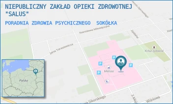 PORADNIA ZDROWIA PSYCHICZNEGO - NIEPUBLICZNY ZAKŁAD OPIEKI ZDROWOTNEJ "SALUS" - SIKORSKIEGO 40/38,  SOKÓŁKA