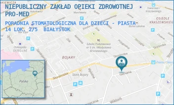PORADNIA STOMATOLOGICZNA DLA DZIECI - PIASTA 14 LOK. 2/5 - NIEPUBLICZNY ZAKŁAD OPIEKI ZDROWOTNEJ PRO-MED - PIASTA 14,  BIAŁYSTOK