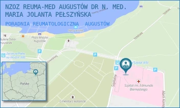 PORADNIA REUMATOLOGICZNA - NZOZ REUMA-MED AUGUSTÓW DR N. MED. MARIA JOLANTA PEŁSZYŃSKA - SZPITALNA 12,  AUGUSTÓW