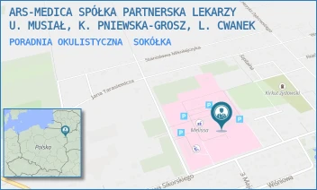 PORADNIA OKULISTYCZNA - ARS-MEDICA SPÓŁKA PARTNERSKA LEKARZY U. MUSIAŁ, K. PNIEWSKA-GROSZ, L. CWANEK - SIKORSKIEGO 40/27,  SOKÓŁKA