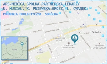 PORADNIA OKULISTYCZNA - ARS-MEDICA SPÓŁKA PARTNERSKA LEKARZY U. MUSIAŁ, K. PNIEWSKA-GROSZ, L. CWANEK - JOACHIMA LELEWELA 2/4,  SOKÓŁKA