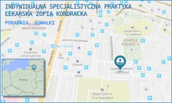 PORADNIA - INDYWIDUALNA SPECJALISTYCZNA PRAKTYKA LEKARSKA ZOFIA KONDRACKA - PUTRY 9/28,  SUWAŁKI
