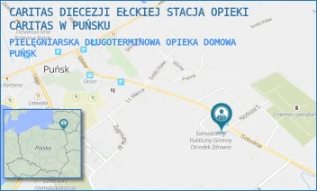 PIELĘGNIARSKA DŁUGOTERMINOWA OPIEKA DOMOWA - CARITAS DIECEZJI EŁCKIEJ STACJA OPIEKI CARITAS W PUŃSKU - SZKOLNA 26,  PUŃSK