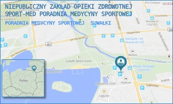 PORADNIA MEDYCYNY SPORTOWEJ - NIEPUBLICZNY ZAKŁAD OPIEKI ZDROWOTNEJ SPORT-MED PORADNIA MEDYCYNY SPORTOWEJ - W.POLSKIEGO 2,  SUWAŁKI