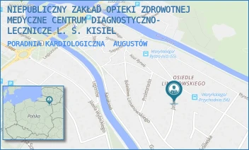 PORADNIA KARDIOLOGICZNA - NIEPUBLICZNY ZAKŁAD OPIEKI ZDROWOTNEJ MEDYCZNE CENTRUM DIAGNOSTYCZNO- LECZNICZE L. S. KISIEL - JAĆWIESKA 18,  AUGUSTÓW