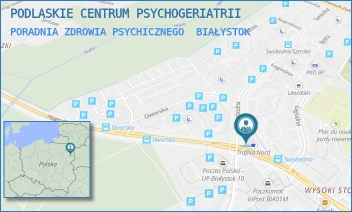 PORADNIA ZDROWIA PSYCHICZNEGO - PODLASKIE CENTRUM PSYCHOGERIATRII - SWOBODNA 38,  BIAŁYSTOK