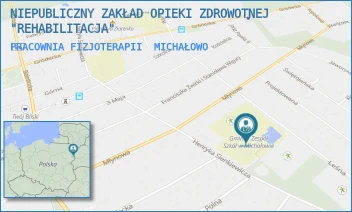 PRACOWNIA FIZJOTERAPII - NIEPUBLICZNY ZAKŁAD OPIEKI ZDROWOTNEJ "REHABILITACJA" - HENRYKA SIENKIEWICZA 21A,  MICHAŁOWO
