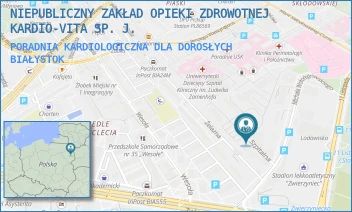PORADNIA KARDIOLOGICZNA DLA DOROSŁYCH - NIEPUBLICZNY ZAKŁAD OPIEKI ZDROWOTNEJ KARDIO-VITA SP. J. - SZPITALNA 39/2,  BIAŁYSTOK
