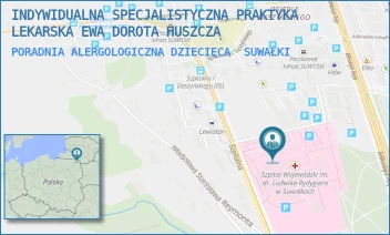 PORADNIA ALERGOLOGICZNA DZIECIĘCA - INDYWIDUALNA SPECJALISTYCZNA PRAKTYKA LEKARSKA EWA DOROTA HUSZCZA - SZPITALNA 60,  SUWAŁKI