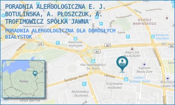 PORADNIA ALERGOLOGICZNA DLA DOROSŁYCH - PORADNIA ALERGOLOGICZNA E. J. BOTULIŃSKA, A. PŁOSZCZUK, A. TROFIMOWICZ SPÓŁKA JAWNA - PRZEJAZD 2A,  BIAŁYSTOK