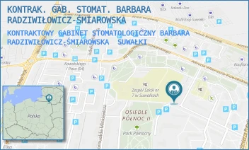 KONTRAKTOWY GABINET STOMATOLOGICZNY BARBARA RADZIWIŁOWICZ-ŚMIAROWSKA - KONTRAK. GAB. STOMAT. BARBARA RADZIWIŁOWICZ-ŚMIAROWSKA - GEN. ANDERSA 4A/II,  SUWAŁKI