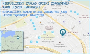 NIEPUBLICZNY ZAKŁAD OPIEKI ZDROWOTNEJ AXON LESZEK TWAROWSKI - NIEPUBLICZNY ZAKŁAD OPIEKI ZDROWOTNEJ AXON LESZEK TWAROWSKI - ANTONIUKOWSKA 11/1.7,  BIAŁYSTOK