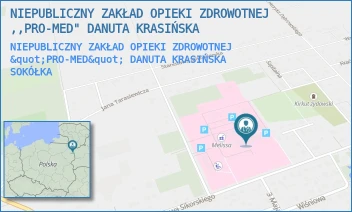 NIEPUBLICZNY ZAKŁAD OPIEKI ZDROWOTNEJ "PRO-MED" DANUTA KRASIŃSKA - NIEPUBLICZNY ZAKŁAD OPIEKI ZDROWOTNEJ ,,PRO-MED" DANUTA KRASIŃSKA - GEN.WŁADYSŁAWA SIKORSKIEGO 40/5B,  SOKÓŁKA