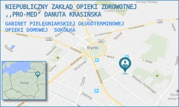 GABINET PIELĘGNIARSKIEJ DŁUGOTERMINOWEJ OPIEKI DOMOWEJ - NIEPUBLICZNY ZAKŁAD OPIEKI ZDROWOTNEJ ,,PRO-MED" DANUTA KRASIŃSKA - WOJSKA POLSKIEGO 7,  SOKÓŁKA