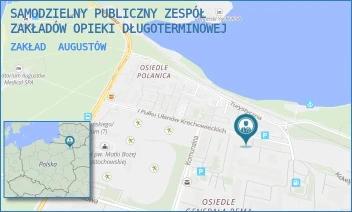ZAKŁAD - SAMODZIELNY PUBLICZNY ZESPÓŁ ZAKŁADÓW OPIEKI DŁUGOTERMINOWEJ - I PUŁKU UŁANÓW KRECHOWIECKICH 17,  AUGUSTÓW