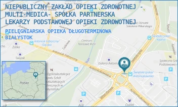 PIELĘGNIARSKA OPIEKA DŁUGOTERMINOWA - NIEPUBLICZNY ZAKŁAD OPIEKI ZDROWOTNEJ - MULTI-MEDICA- SPÓŁKA PARTNERSKA LEKARZY PODSTAWOWEJ OPIEKI ZDROWOTNEJ - ŚWIĘTOKRZYSKA 5A LOK.U5,  BIAŁYSTOK