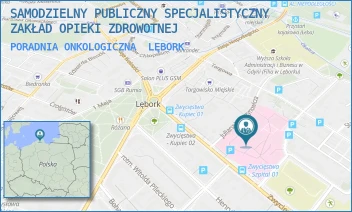 PORADNIA ONKOLOGICZNA - SAMODZIELNY PUBLICZNY SPECJALISTYCZNY ZAKŁAD OPIEKI ZDROWOTNEJ - UL. JULIANA WĘGRZYNOWICZA 13,  LĘBORK