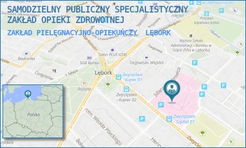ZAKŁAD PIELĘGNACYJNO-OPIEKUŃCZY - SAMODZIELNY PUBLICZNY SPECJALISTYCZNY ZAKŁAD OPIEKI ZDROWOTNEJ - UL. JULIANA WĘGRZYNOWICZA 13,  LĘBORK