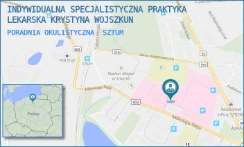 PORADNIA OKULISTYCZNA - INDYWIDUALNA SPECJALISTYCZNA PRAKTYKA LEKARSKA KRYSTYNA WOJSZKUN - UL. REJA 12,  SZTUM