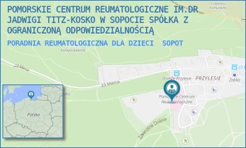 PORADNIA REUMATOLOGICZNA DLA DZIECI - POMORSKIE CENTRUM REUMATOLOGICZNE IM.DR JADWIGI TITZ-KOSKO W SOPOCIE SPÓŁKA Z OGRANICZONĄ ODPOWIEDZIALNOŚCIĄ - UL. 23 MARCA 93,  SOPOT