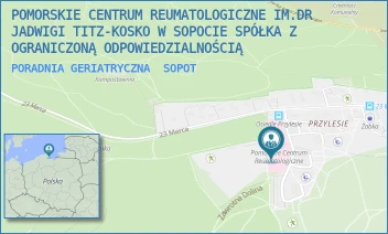 PORADNIA GERIATRYCZNA - POMORSKIE CENTRUM REUMATOLOGICZNE IM.DR JADWIGI TITZ-KOSKO W SOPOCIE SPÓŁKA Z OGRANICZONĄ ODPOWIEDZIALNOŚCIĄ - UL. 23 MARCA 93,  SOPOT
