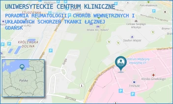 PORADNIA REUMATOLOGII, CHORÓB WEWNĘTRZNYCH I UKŁADOWYCH SCHORZEŃ TKANKI ŁĄCZNEJ - UNIWERSYTECKIE CENTRUM KLINICZNE - UL. MARIANA SMOLUCHOWSKIEGO 17,  GDAŃSK