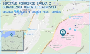 ODDZIAŁ GRUŹLICY I CHORÓB PŁUC - SZPITALE POMORSKIE SPÓŁKA Z OGRANICZONĄ ODPOWIEDZIALNOŚCIĄ - MARIANA SMOLUCHOWSKIEGO 18,  GDAŃSK
