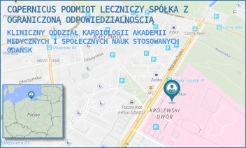 KLINICZNY ODDZIAŁ KARDIOLOGII AKADEMII MEDYCZNYCH I SPOŁECZNYCH NAUK STOSOWANYCH - COPERNICUS PODMIOT LECZNICZY SPÓŁKA Z OGRANICZONĄ ODPOWIEDZIALNOŚCIĄ - ALEJA JANA PAWŁA II 50,  GDAŃSK