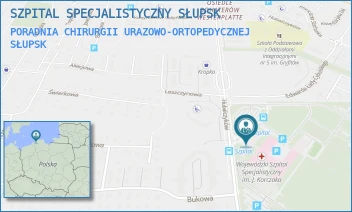 PORADNIA CHIRURGII URAZOWO-ORTOPEDYCZNEJ - WOJEWÓDZKI SZPITAL SPECJALISTYCZNY IM. JANUSZA KORCZAKA W SŁUPSKU SPÓŁKA Z OGRANICZONĄ ODPOWIEDZIALNOŚCIĄ - UL. HUBALCZYKÓW 1,  SŁUPSK