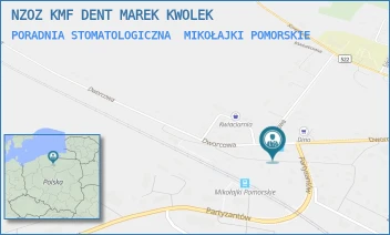 PORADNIA STOMATOLOGICZNA - NZOZ KMF DENT MAREK KWOLEK - UL. DWORCOWA 17,  MIKOŁAJKI POMORSKIE