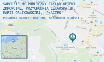 PORADNIA DIABETOLOGICZNA - SAMODZIELNY PUBLICZNY ZAKŁAD OPIEKI ZDROWOTNEJ PRZYCHODNIA LEKARSKA IM. MARII ORLIKOWSKIEJ - PŁACZEK - UL. GEN. JÓZEFA HALLERA 21,  STAROGARD GDAŃSKI