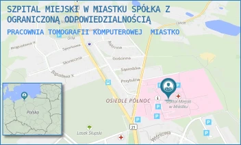 PRACOWNIA TOMOGRAFII KOMPUTEROWEJ - SZPITAL MIEJSKI W MIASTKU SPÓŁKA Z OGRANICZONĄ ODPOWIEDZIALNOŚCIĄ - UL. GENERAŁA J. WYBICKIEGO 30,  MIASTKO