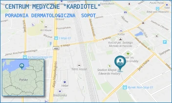 PORADNIA DERMATOLOGICZNA - CENTRUM MEDYCZNE "KARDIOTEL" - UL. JANA Z KOLNA 16,  SOPOT