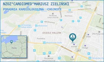 PORADNIA KARDIOLOGICZNA - NZOZ"CARDIOMED"MARIUSZ ZIELIŃSKI - UL. KOŚCIERSKA 9,  CHOJNICE