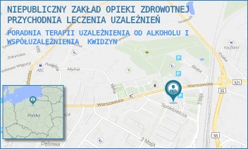 PORADNIA TERAPII UZALEŻNIENIA OD ALKOHOLU I WSPÓŁUZALEŻNIENIA - GRAŻYNA GAŁKOWSKA PRZYCHODNIA LECZENIA UZALEŻNIEŃ IM. MARII BEREZOWSKIEJ-MAKOWSKIEJ - UL. WARSZAWSKA 18A,  KWIDZYN