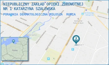 PORADNIA DERMATOLOGICZNA MIŁOSZA - NIEPUBLICZNY ZAKŁAD OPIEKI ZDROWOTNEJ NR 1 KATARZYNA SZALEWSKA - UL. CZESŁAWA MIŁOSZA 3,  RUMIA