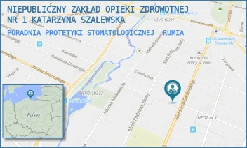 PORADNIA PROTETYKI STOMATOLOGICZNEJ - NIEPUBLICZNY ZAKŁAD OPIEKI ZDROWOTNEJ NR 1 KATARZYNA SZALEWSKA - UL. DERDOWSKIEGO 23,  RUMIA