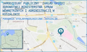 PORADNIA OTOLARYNGOLOGICZNA - SAMODZIELNY PUBLICZNY  ZAKŁAD OPIEKI ZDROWOTNEJ MINISTERSTWA SPRAW WEWNĘTRZNYCH I ADMINISTRACJI W KOSZALINIE - SZPITALNA 2,  KOSZALIN