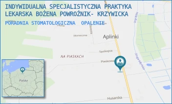 PORADNIA STOMATOLOGICZNA - INDYWIDUALNA SPECJALISTYCZNA PRAKTYKA LEKARSKA BOŻENA POWROŹNIK- KRZYWICKA - UL. JÓZEFA CZYŻEWSKIEGO 7/2,  OPALENIE