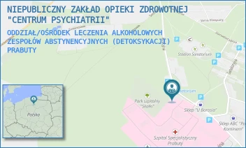 ODDZIAŁ/OŚRODEK LECZENIA ALKOHOLOWYCH ZESPOŁÓW ABSTYNENCYJNYCH (DETOKSYKACJI) - NIEPUBLICZNY ZAKŁAD OPIEKI ZDROWOTNEJ "CENTRUM PSYCHIATRII" - UL. KURACYJNA 30,  PRABUTY