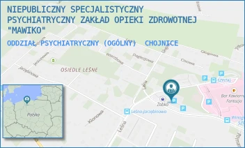 ODDZIAŁ PSYCHIATRYCZNY (OGÓLNY) - NIEPUBLICZNY SPECJALISTYCZNY PSYCHIATRYCZNY ZAKŁAD OPIEKI ZDROWOTNEJ "MAWIKO" - UL. LEŚNA 8,  CHOJNICE