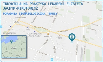 PORADNIA STOMATOLOGICZNA - INDYWIDUALNA PRAKTYKA LEKARSKA ELŻBIETA JACHYM-MIKUTOWICZ - UL. DWORCOWA 24,  BRUSY