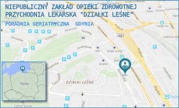 PORADNIA GERIATRYCZNA - NIEPUBLICZNY ZAKŁAD OPIEKI ZDROWOTNEJ PRZYCHODNIA LEKARSKA "DZIAŁKI LEŚNE" - UL. WARSZAWSKA 34-36,  GDYNIA