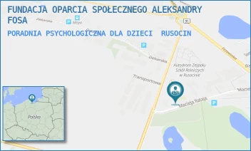 PORADNIA PSYCHOLOGICZNA DLA DZIECI - FUNDACJA OPARCIA SPOŁECZNEGO ALEKSANDRY FOSA - UL. RATAJA 12,  RUSOCIN
