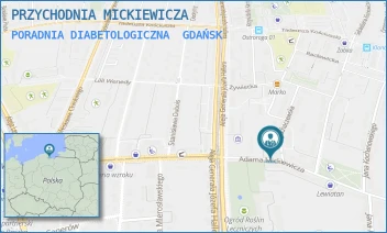 PORADNIA DIABETOLOGICZNA - PRZYCHODNIA MICKIEWICZA - UL. ADAMA MICKIEWICZA 28/30,  GDAŃSK