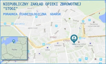 PORADNIA DIABETOLOGICZNA - NIEPUBLICZNY ZAKŁAD OPIEKI ZDROWOTNEJ "STOGI" - UL. WILHELMA STRYJEWSKIEGO 29,  GDAŃSK
