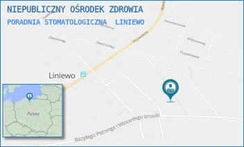 PORADNIA STOMATOLOGICZNA - NIEPUBLICZNY OŚRODEK ZDROWIA - UL. PSTRONGA I GRUSZKI 4,  LINIEWO