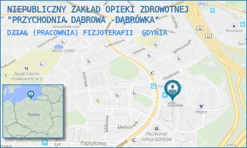 DZIAŁ (PRACOWNIA) FIZJOTERAPII - NIEPUBLICZNY ZAKŁAD OPIEKI ZDROWOTNEJ "PRZYCHODNIA DĄBROWA -DĄBRÓWKA" - UL. SOJOWA 22,  GDYNIA