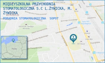 PORADNIA STOMATOLOGICZNA - MIĘDZYSZKOLNA PRZYCHODNIA STOMATOLOGICZNA S.C L.ŻYWICKA, M. ŻYWICKA - UL. ARMII KRAJOWEJ 50/54,  SOPOT